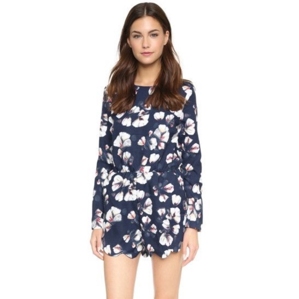 Lucca Couture Love Sadie Romper Long Sleeve Shorts Jaquard SM Classy Preppy Fall
